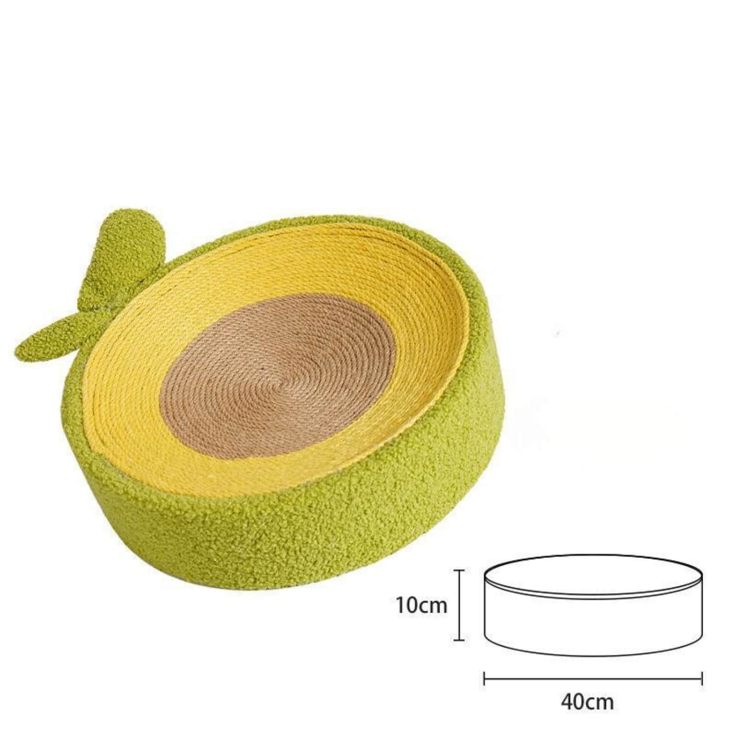 duurzame sisal kattenkrabnestdoek omwikkeld met avocado